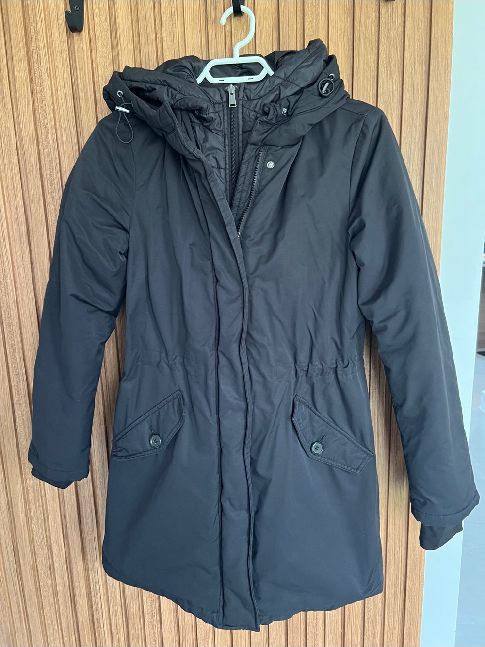 London Fog Black Double-Layer Parka Jacket small